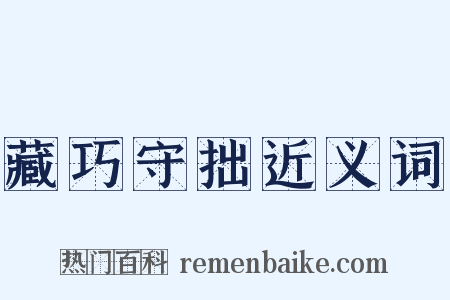 藏巧守拙近义词是什么意思的图片